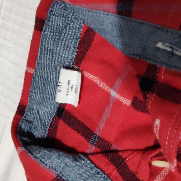 Gap Baby Plaid Flannel Shirt 3-6m - Picture 2 of 3
